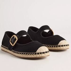 NWT Torrid Black Espadrille Mary Jane Flat Buckle Shoes Plus Size: 11.5 Wide